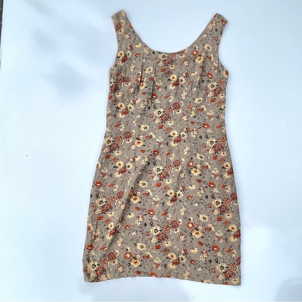 Vintage Liaison Taupe Floral Dress, 10